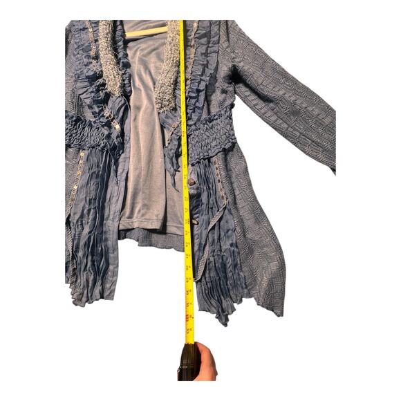 Pretty Angel knit cardigan jacket ruffles sequins women’s small ? Fairy - Picture 3 of 12